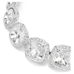 Una Angelic bracelet Cushion cut, White, Rhodium plated